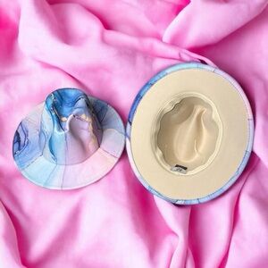 Blue and Cream Wide-Brimmed Summer Hats